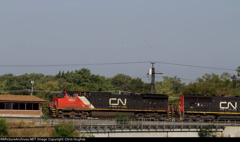 Canadian National 2692 heads westbound at Matteson Illinois